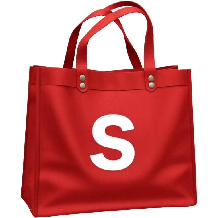 red bags with white logotype "S" emoji