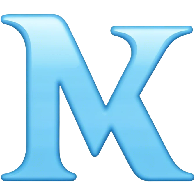 Letter “V” in sky blue color emoji