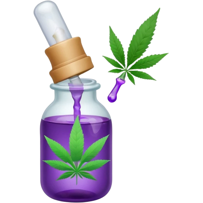 baby bottle with purple liquid and marijuana joint emoji