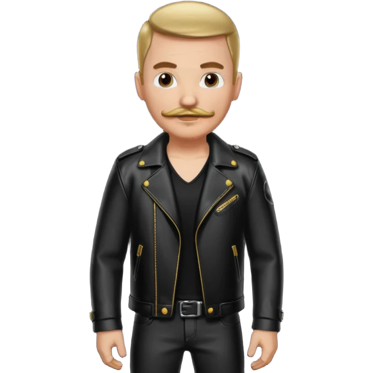 man with mustache with night club outfits emoji