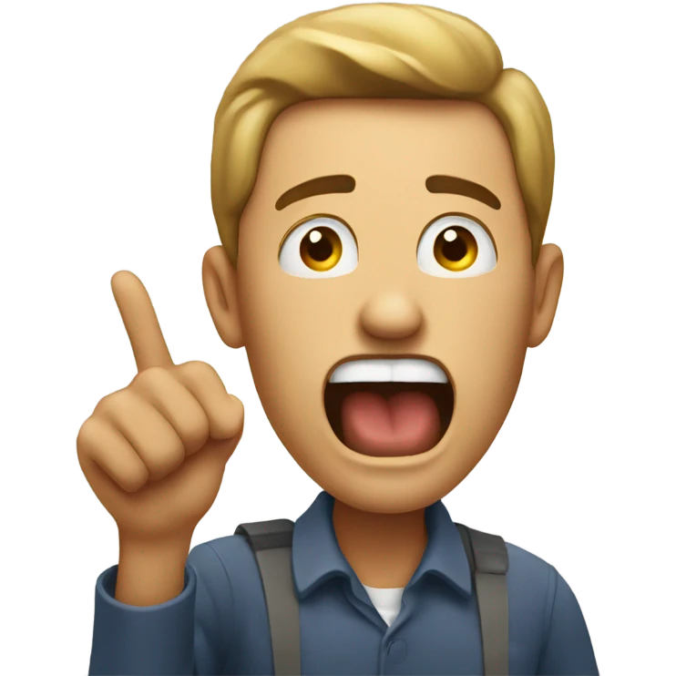 man yawning and pointing emoji
