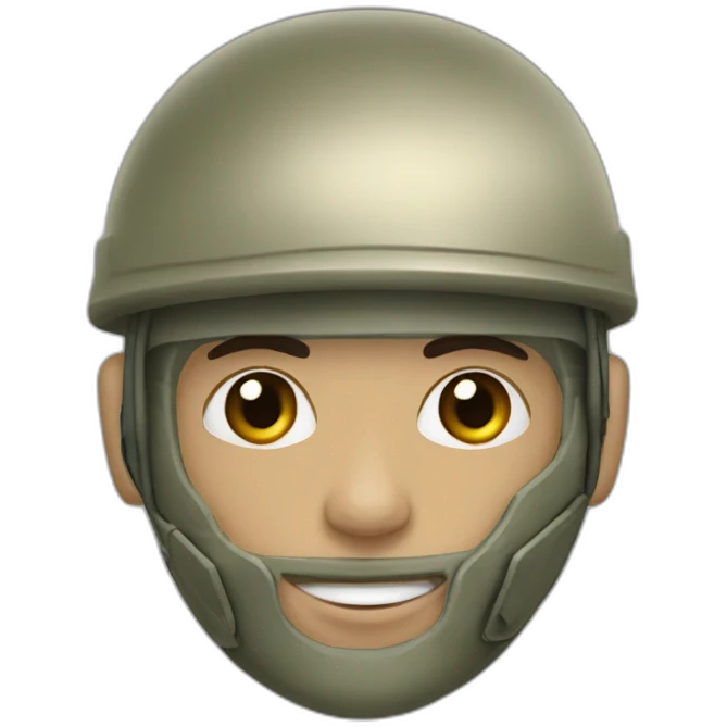 a soldier with a metal prosthesis emoji