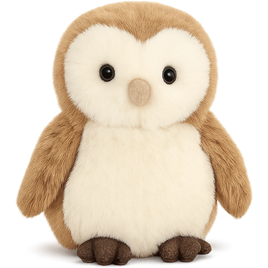 cute barn owl jellycat plushie emoji