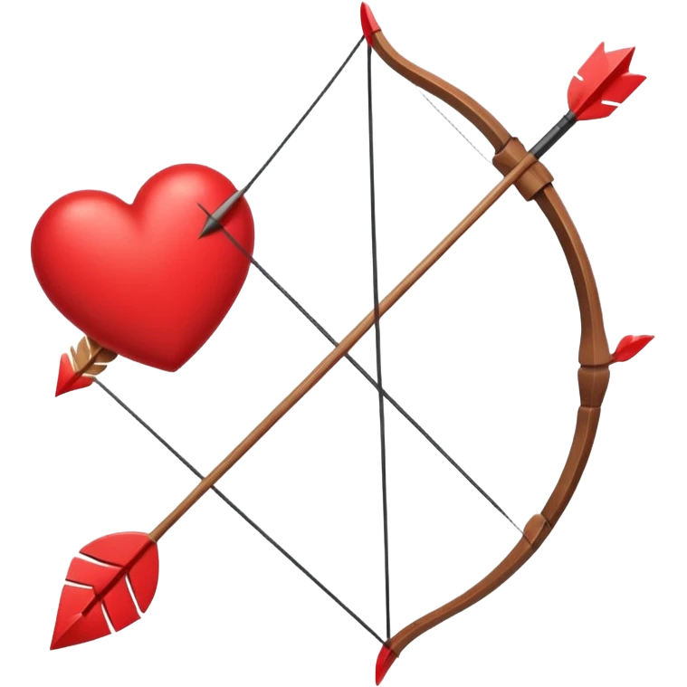 red bow and arrow with heart emoji