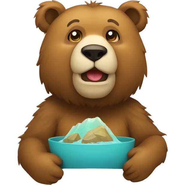 urso com simbolo na boca emoji