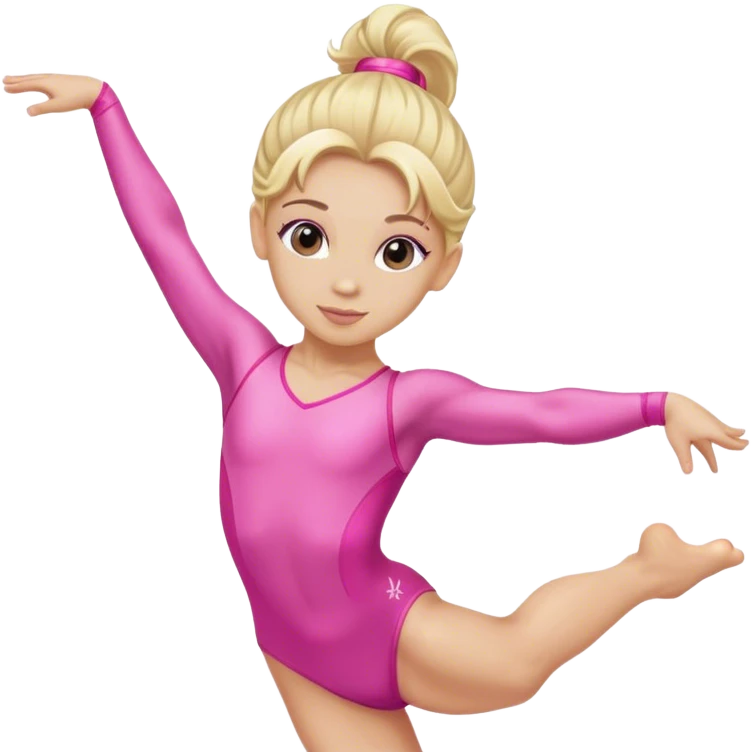 Pink dancer-gymnast with blonde hair (kids) emoji