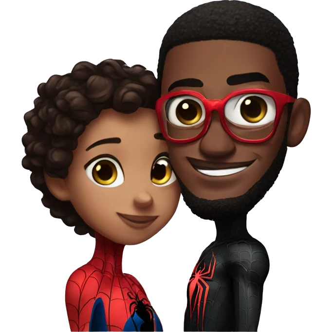 Spiderman Miles Morales in love emoji