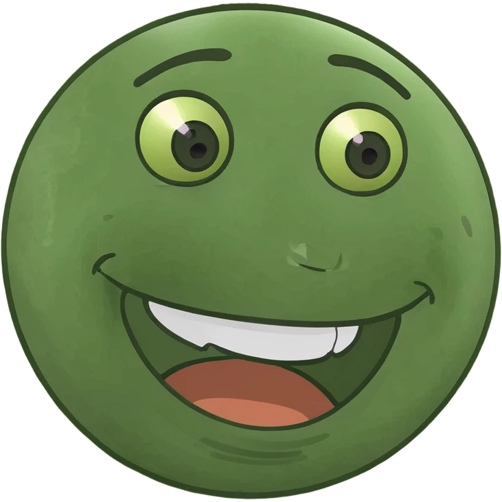 Emoji vert qui rigole emoji
