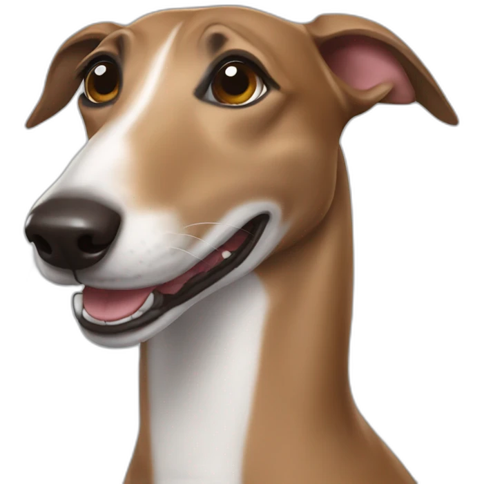Brown Greyhound happy emoji