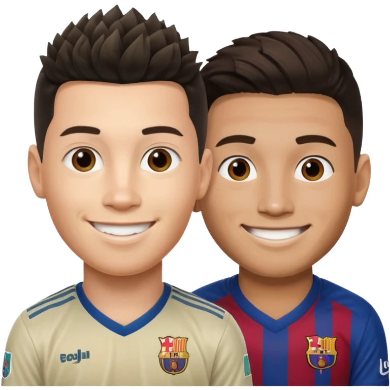 Prime noodle hair ronaldo and prime 2012 messi Smiling in one Photo  emoji