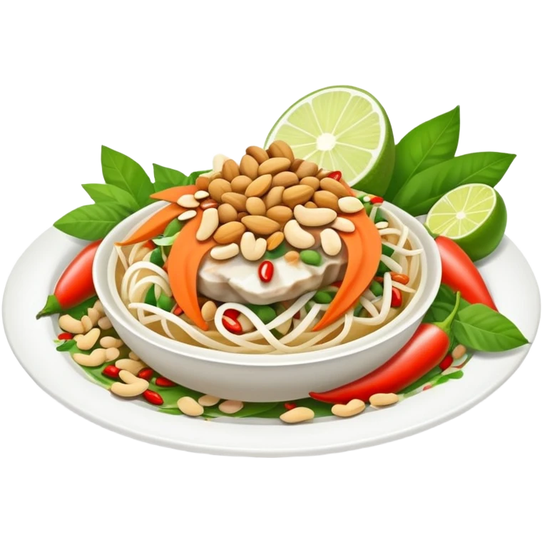 Thai papaya salad with oyster dish emoji