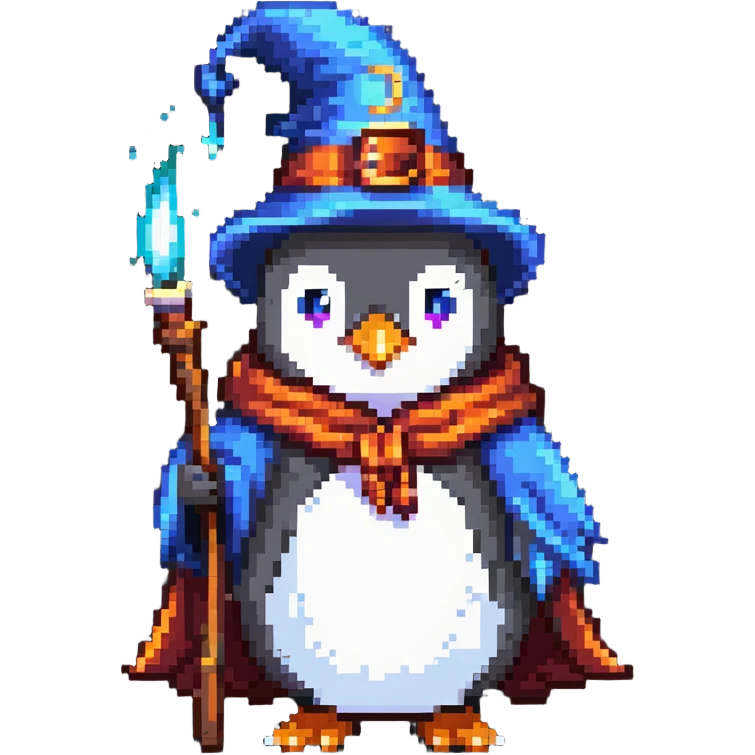 penguin wizard casting spell emoji