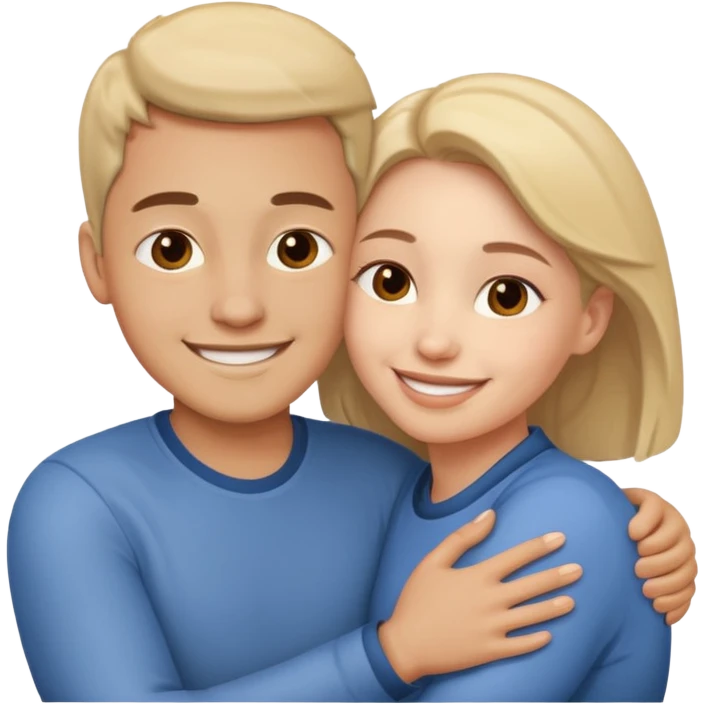 duas pessoas se abraçando  emoji