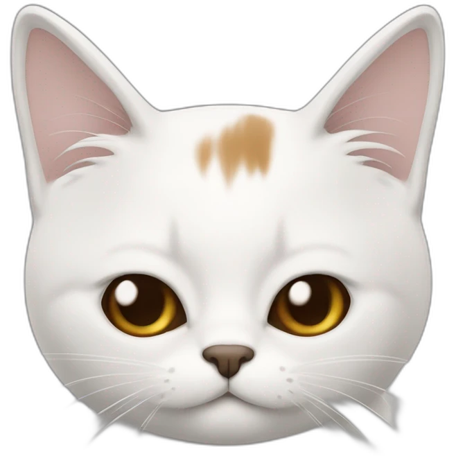 Gato blanco con mancha marrón en la cara emoji