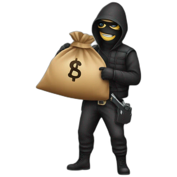 A robber with a moneybag emoji