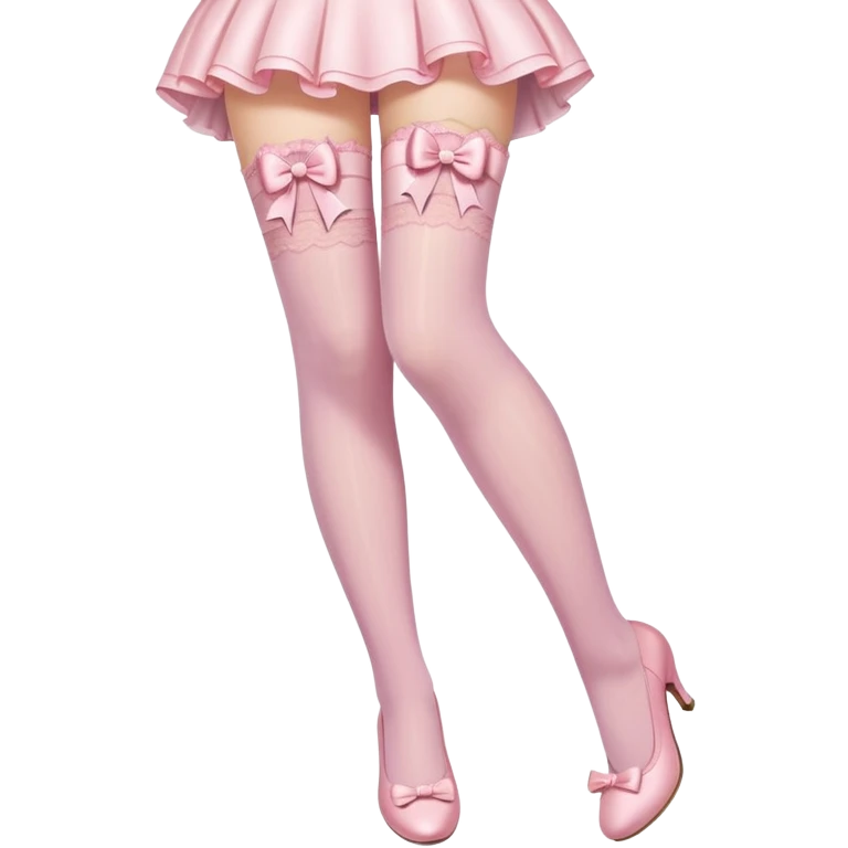 light pink laced stockings with bow emoji