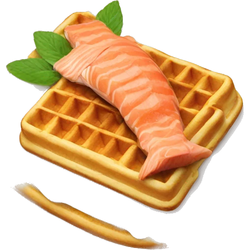Waffles with salmon  emoji