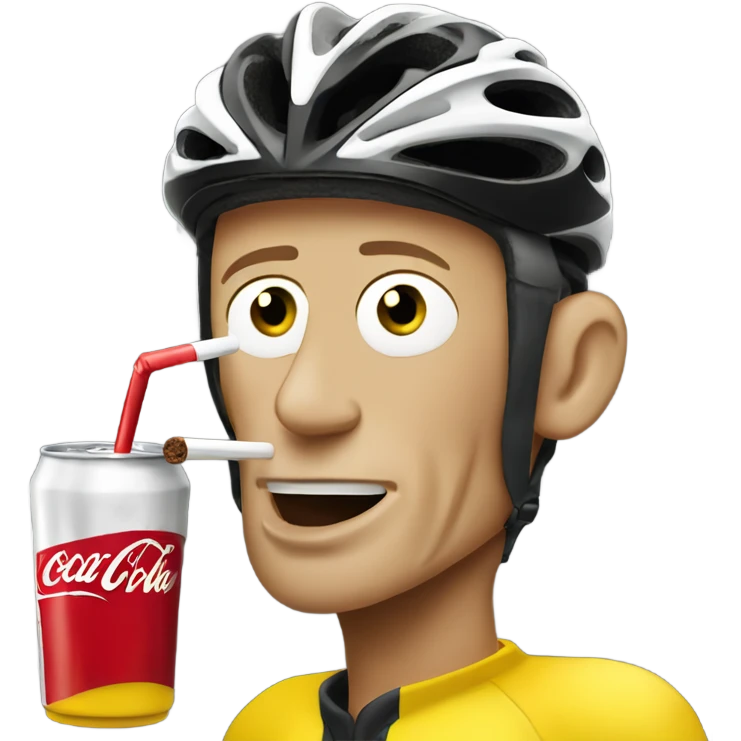 Lance Armstrong drinking Coke emoji