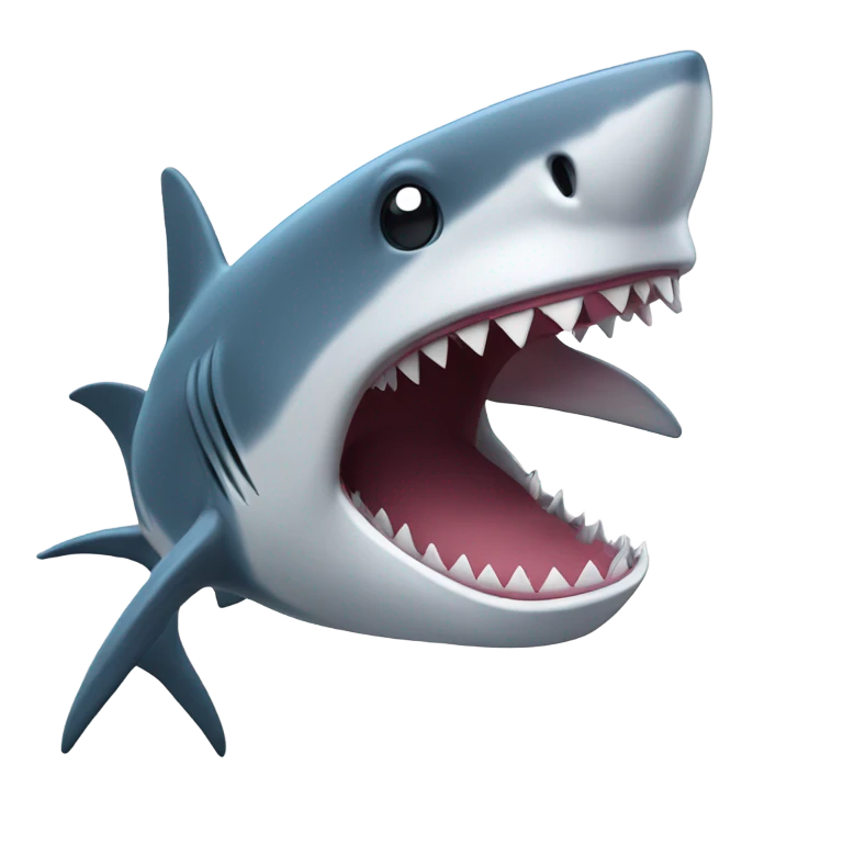 Shark excited about Ethernet emoji