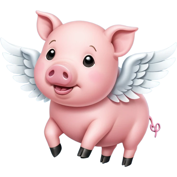 Pig flying emoji