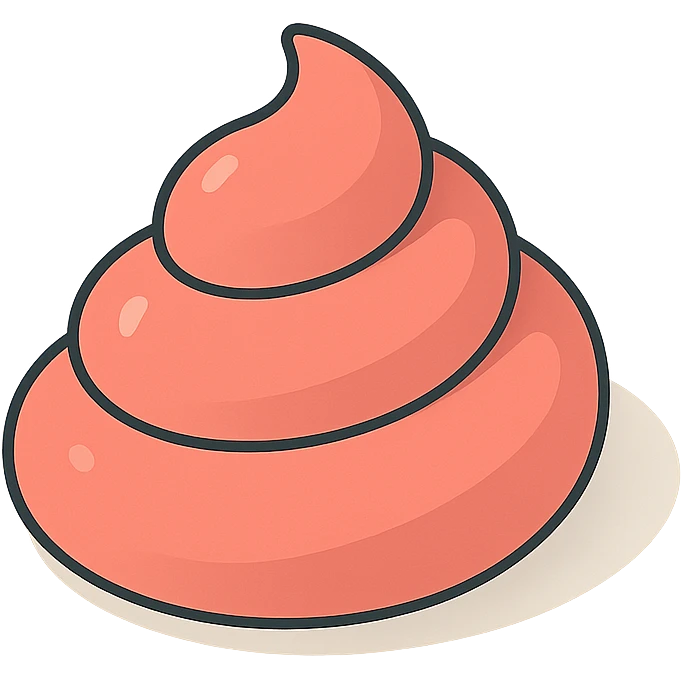 poop, 2D isometric style, soft rounded shapes, detailed shadows and highlights, clean contours, pastel palette, modern illustration emoji