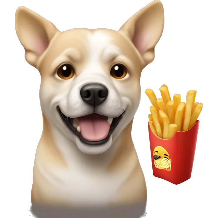 Dog eating French fries  emoji