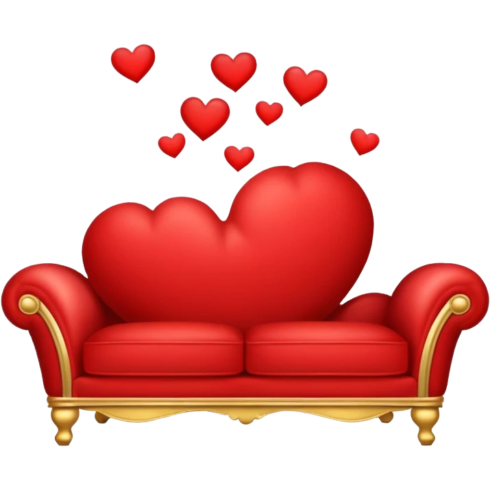 Romantic red and gold heart-couch emoji
