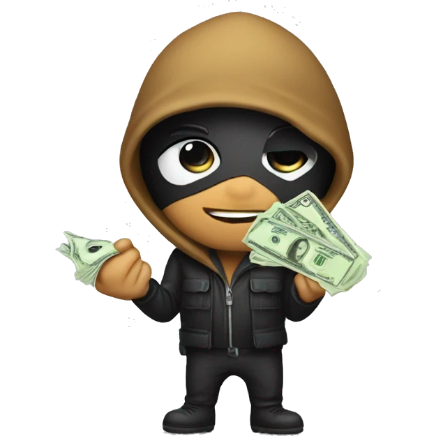 A robber holding bag of money emoji