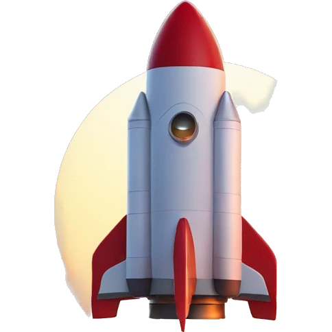 rocketship with sunset in the background emoji