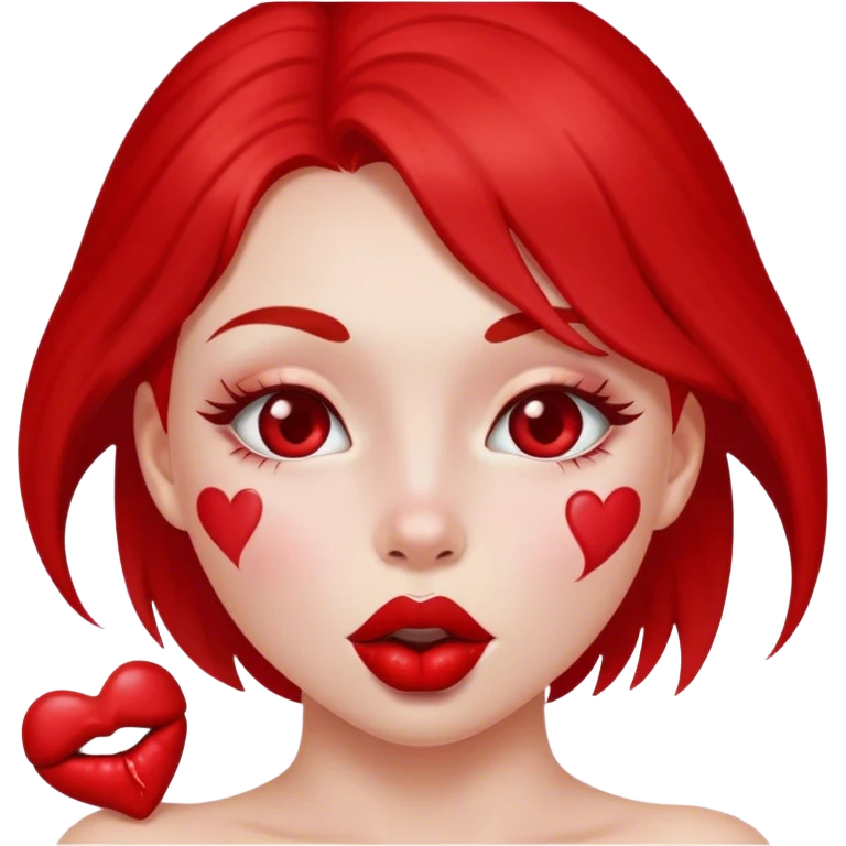 turn chick into red with lots of kisses emoji
