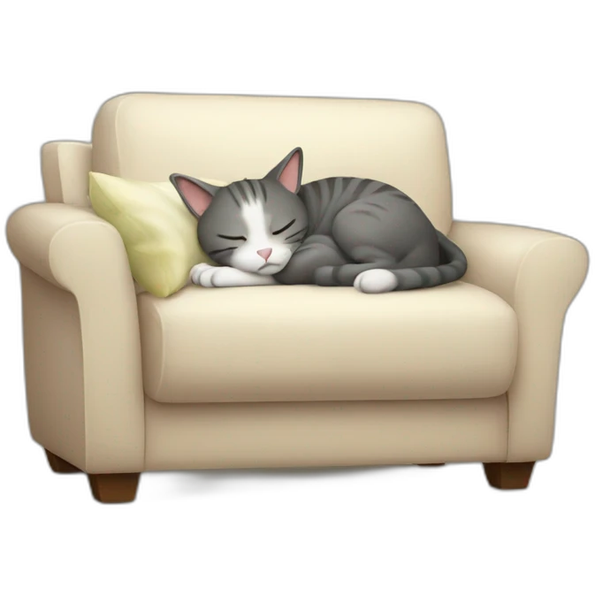 cat sleeping TV in sofa emoji