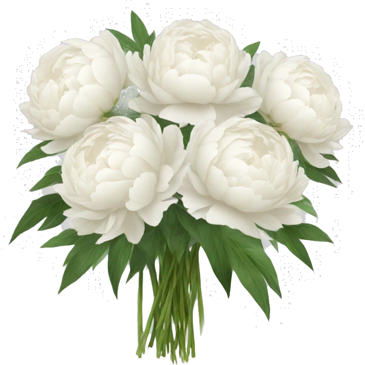 A large bouquet of white peonies emoji