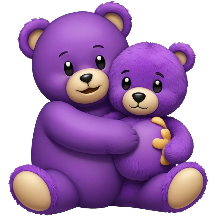 Grimace from McDonald's hugging a teddy bear emoji