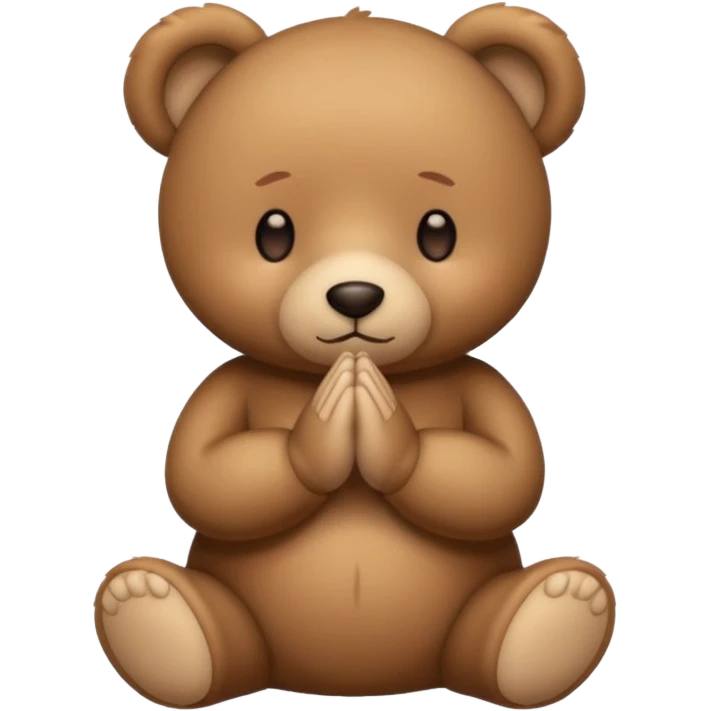 There is TEDDY BEAR and he is praying emoji
