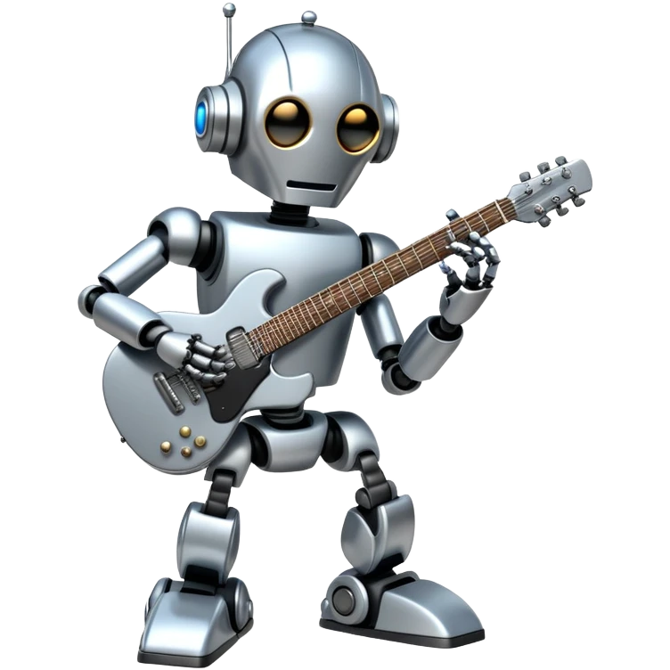 Robot playing guitar emoji