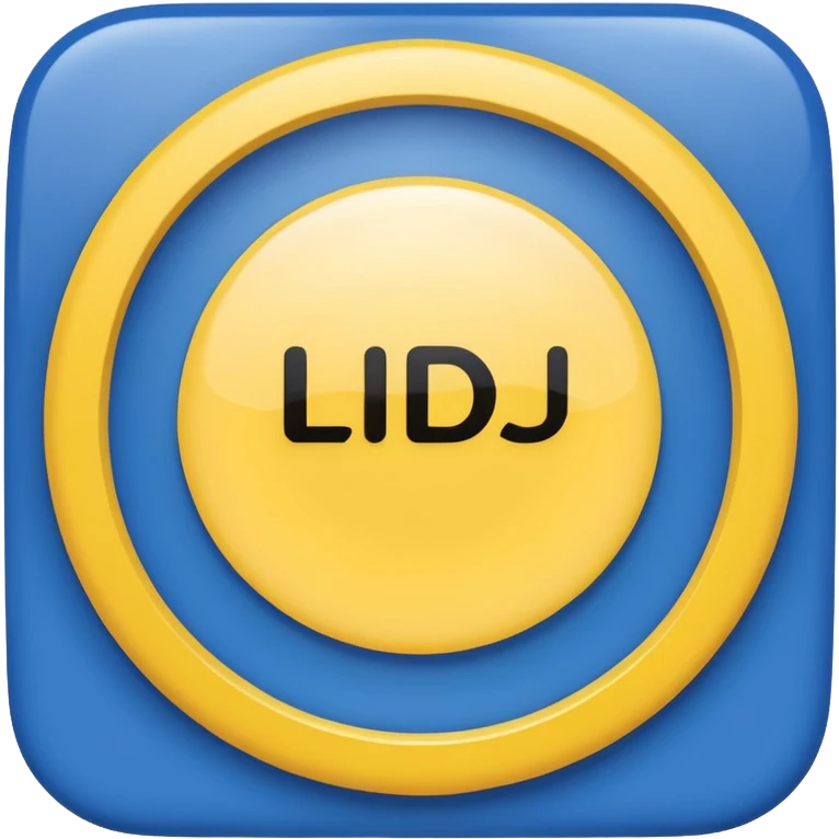 Inside blue square Yellow Circle with blue leters Lidl emoji