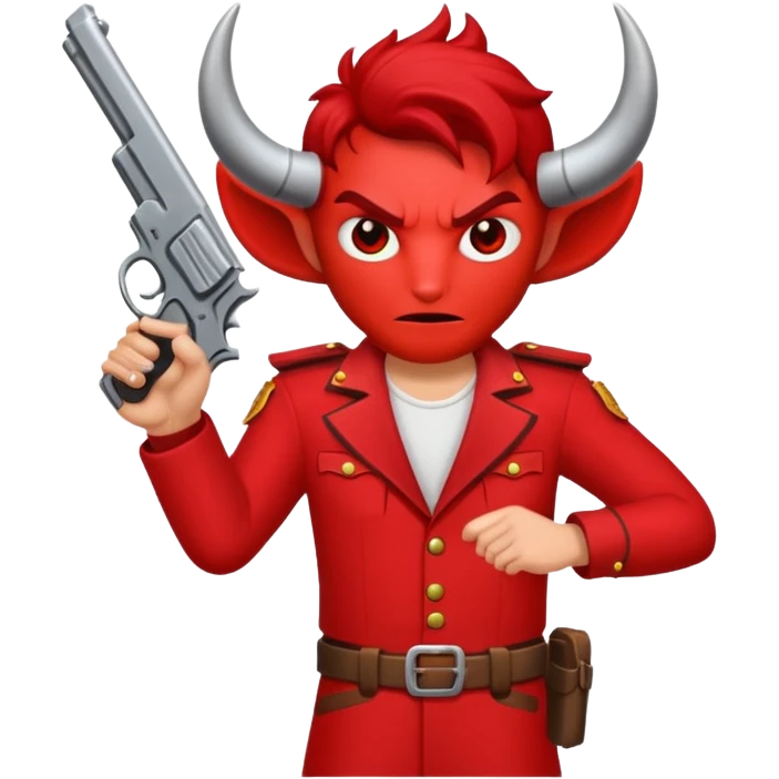 Un 👹 con una pistola en la mano  emoji
