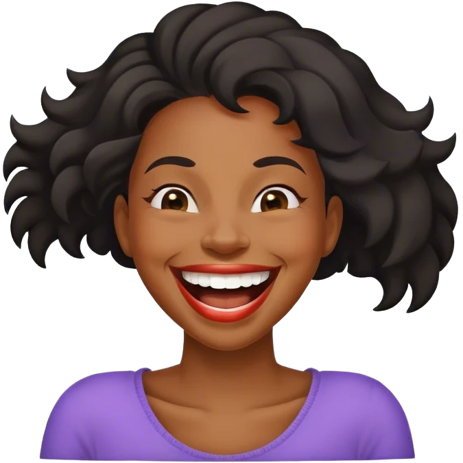 Black woman laughing hysterically  emoji