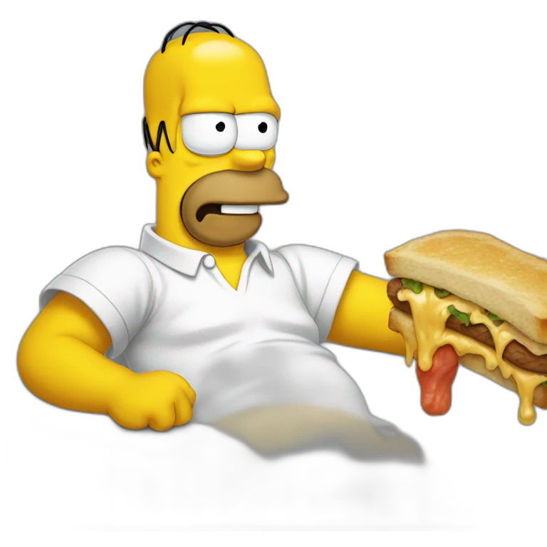Homer eats a foot emoji