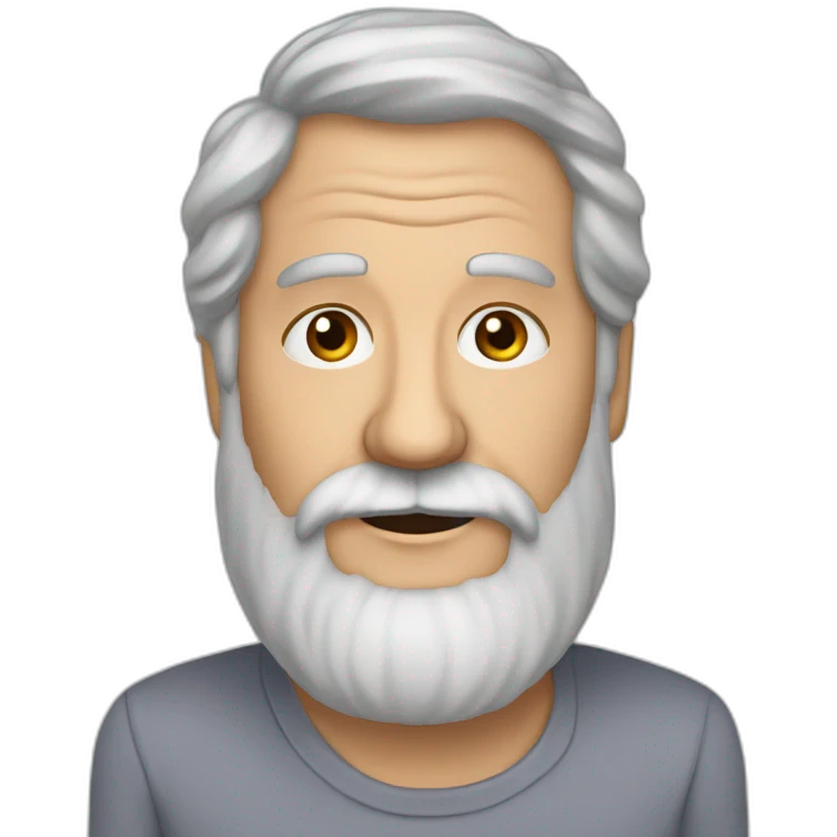 70 ans, barbe grise, cheveux courts gris emoji
