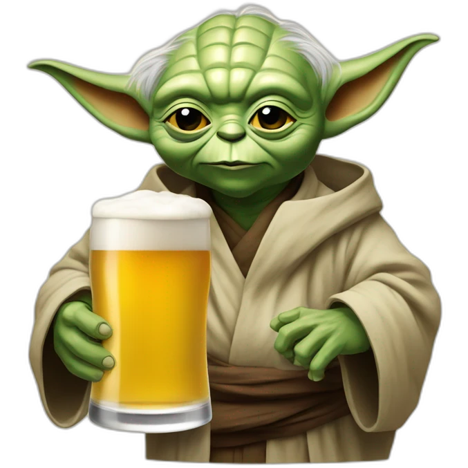 Yoda qui boit une bière emoji