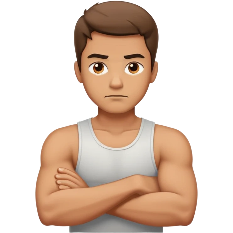 Arms crossed crashing out guy emoji