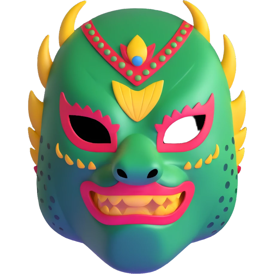 Louisiana themed luchador mask with alligator design and bayou elements emoji