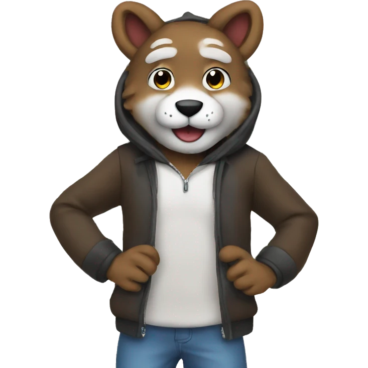 Person putting on a fursuit  emoji