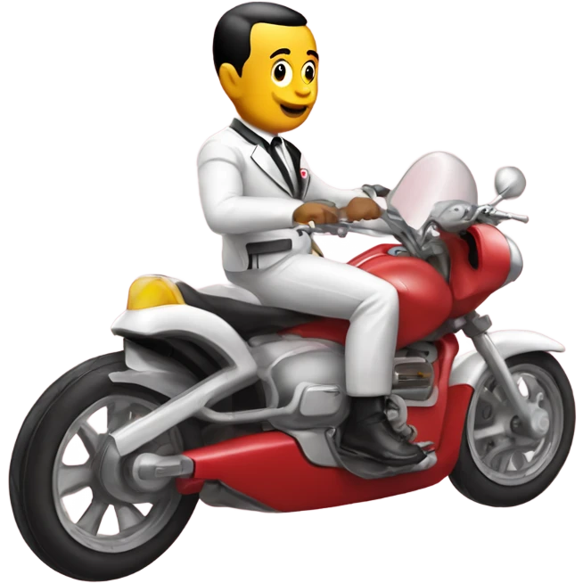 Pee wee Herman on a rocket bike emoji