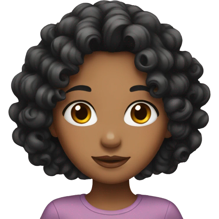 girl with curly black hair emoji