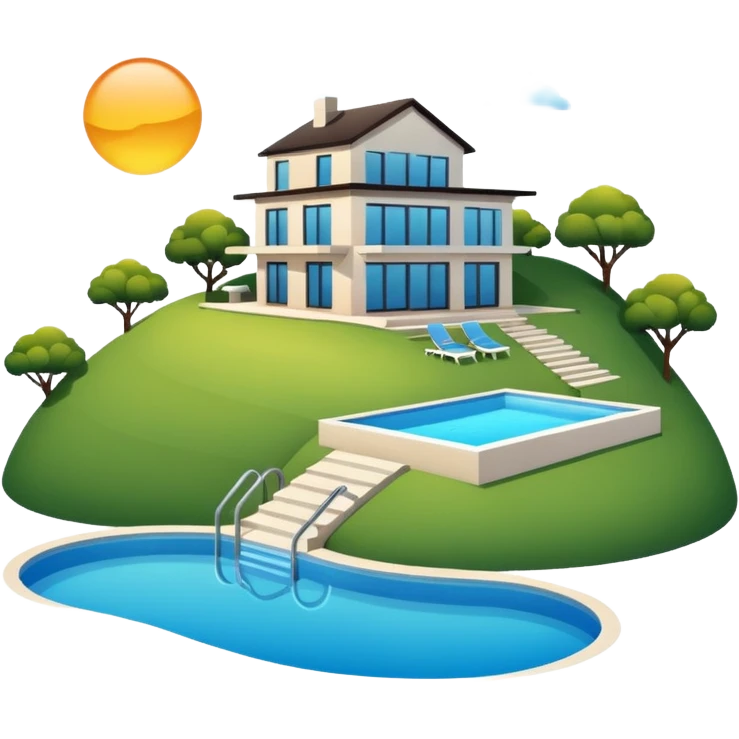 modern house on the hill, with a pool ON THE HILL WITH VIEW OF THE CITY emoji