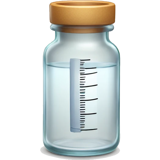 Clear glass insulin vial with a plain label emoji