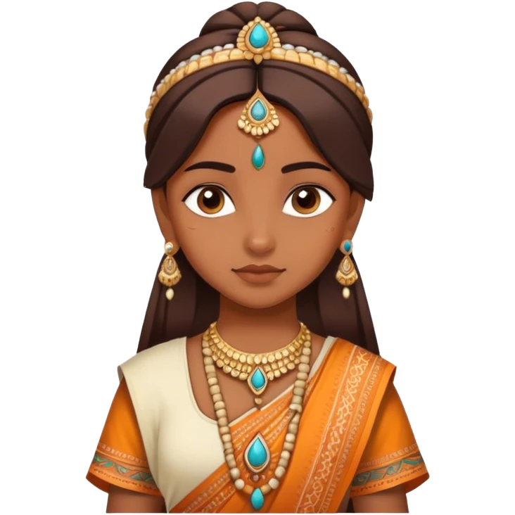 Girl with an Indian attire emoji