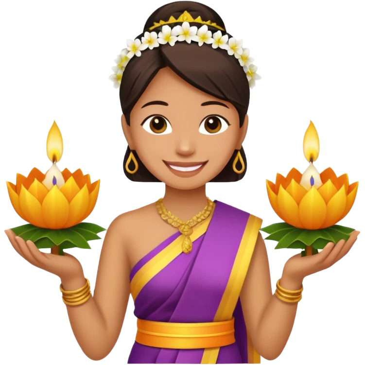 Emoji of a person holding a krathong emoji